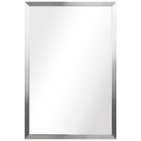 EMPIRE ART DIRECT Contempo Brushed Silver Stainless Steel rectangular Wall Mirror PSM-60706-2030